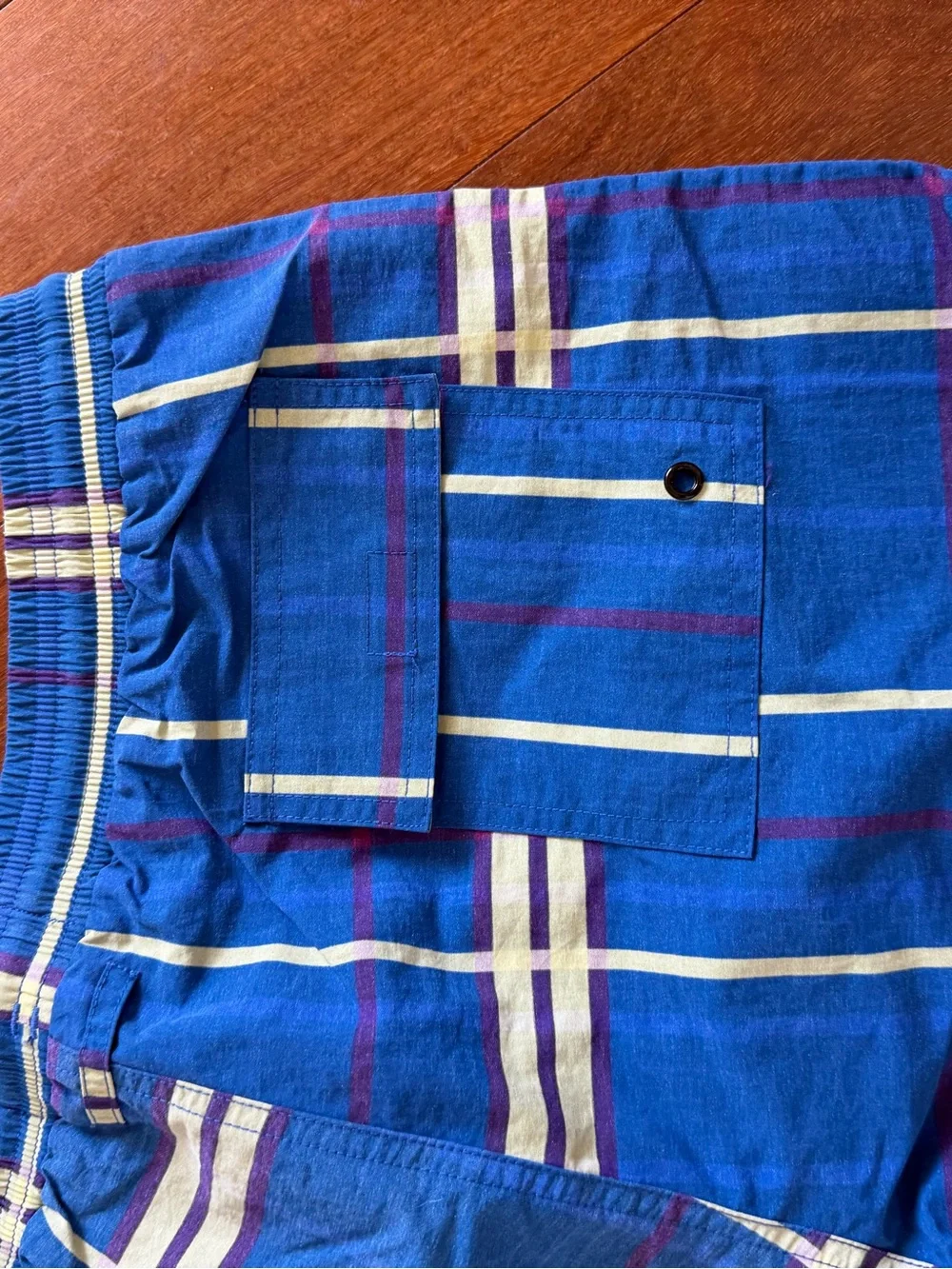 Yuxus Blue Plaid Drawstring Shorts TARTAN 